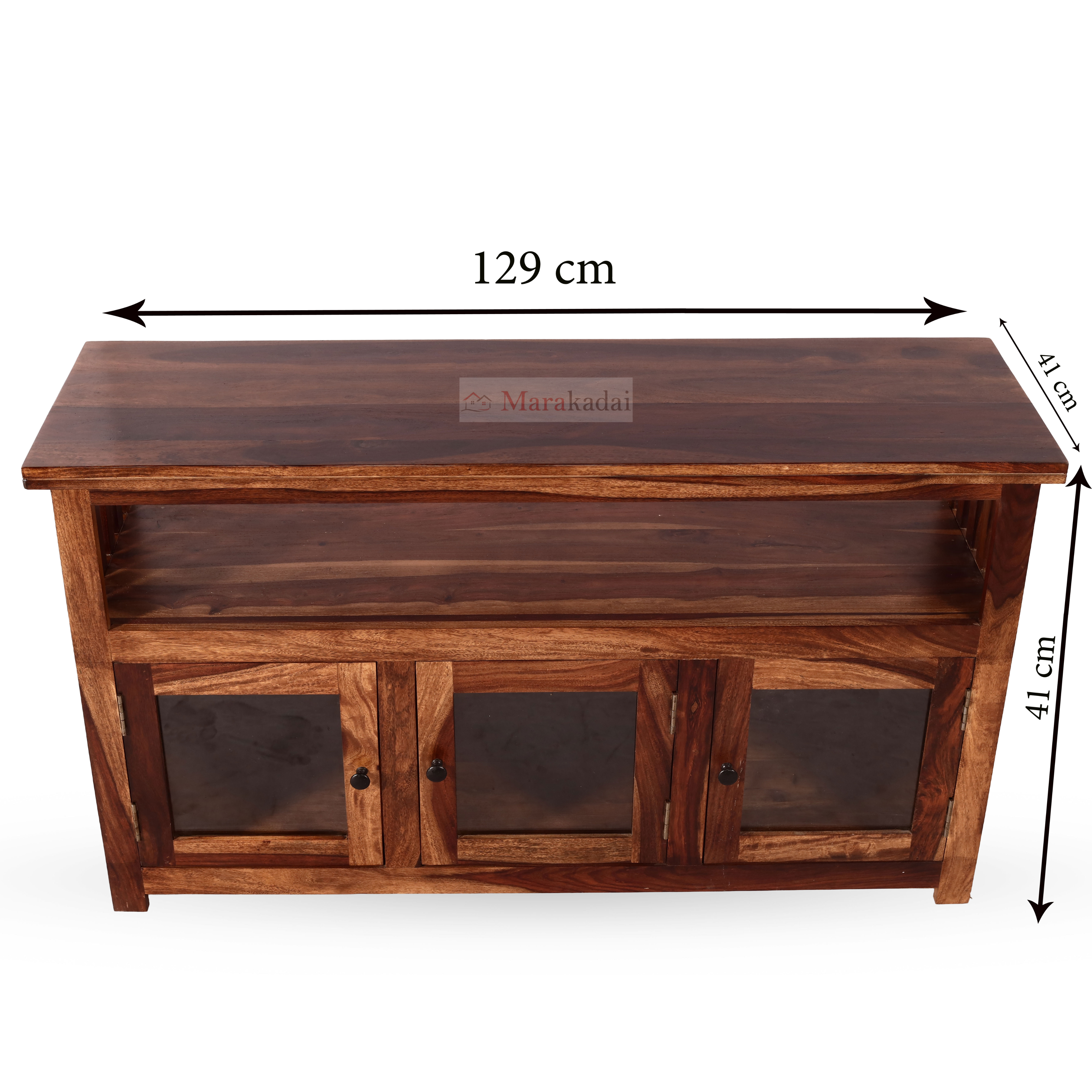 3 door glass side board
