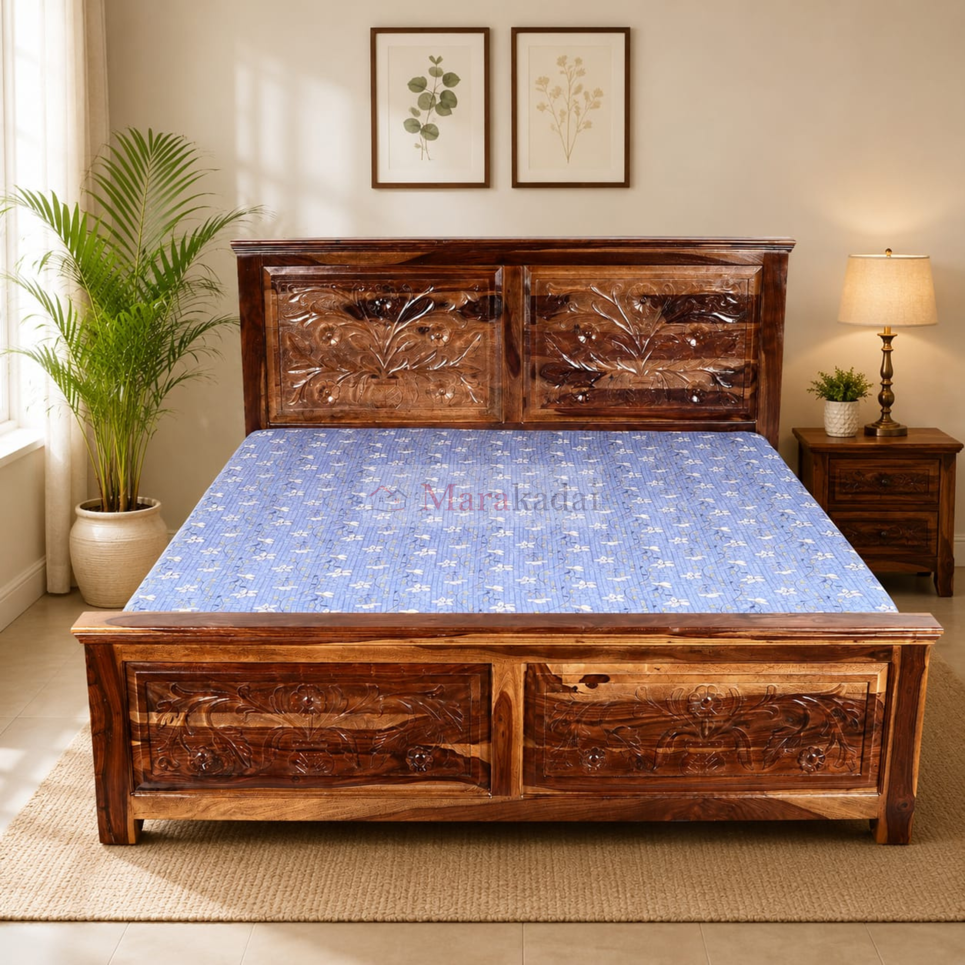 carving cot queen