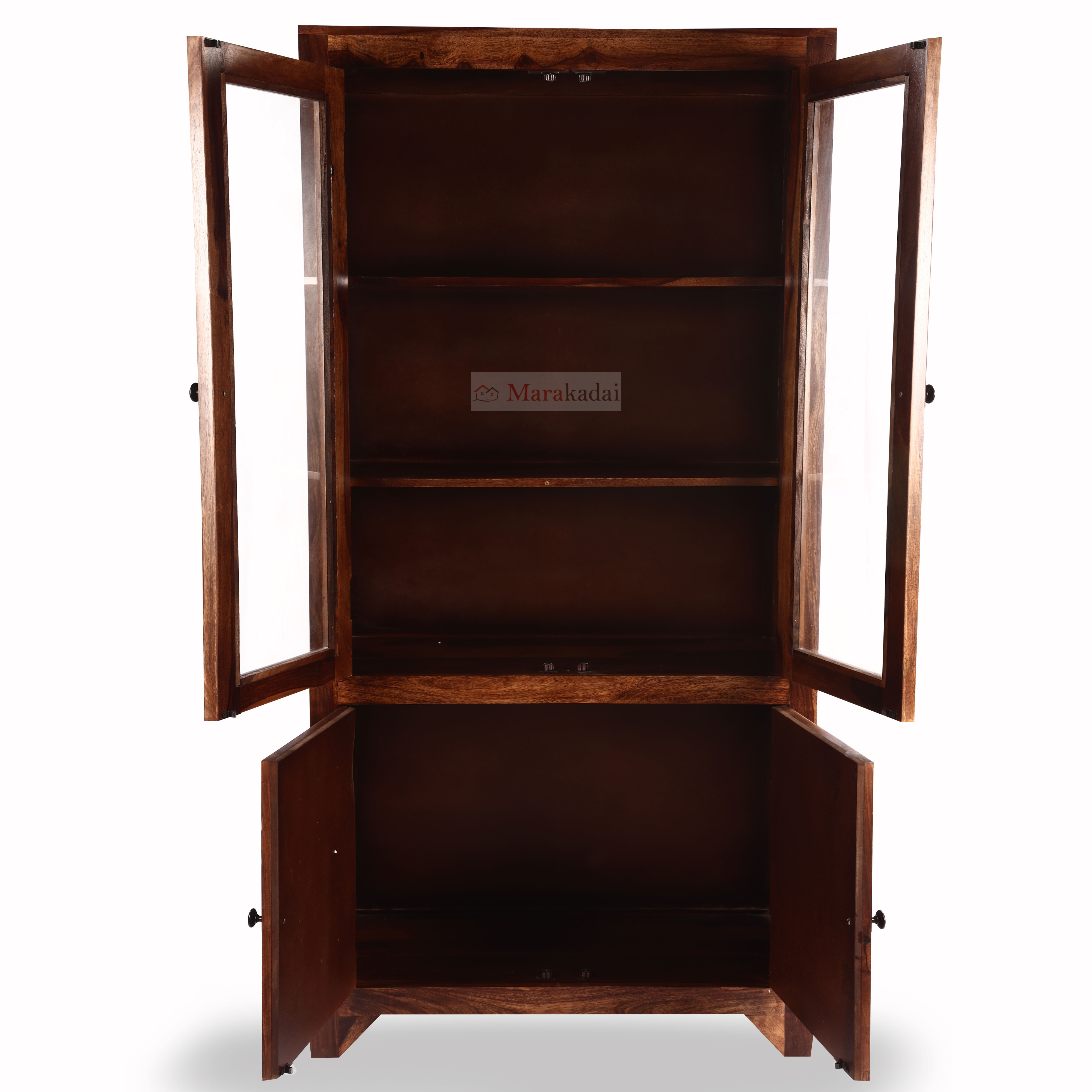 2 Door Glass Book Shelf