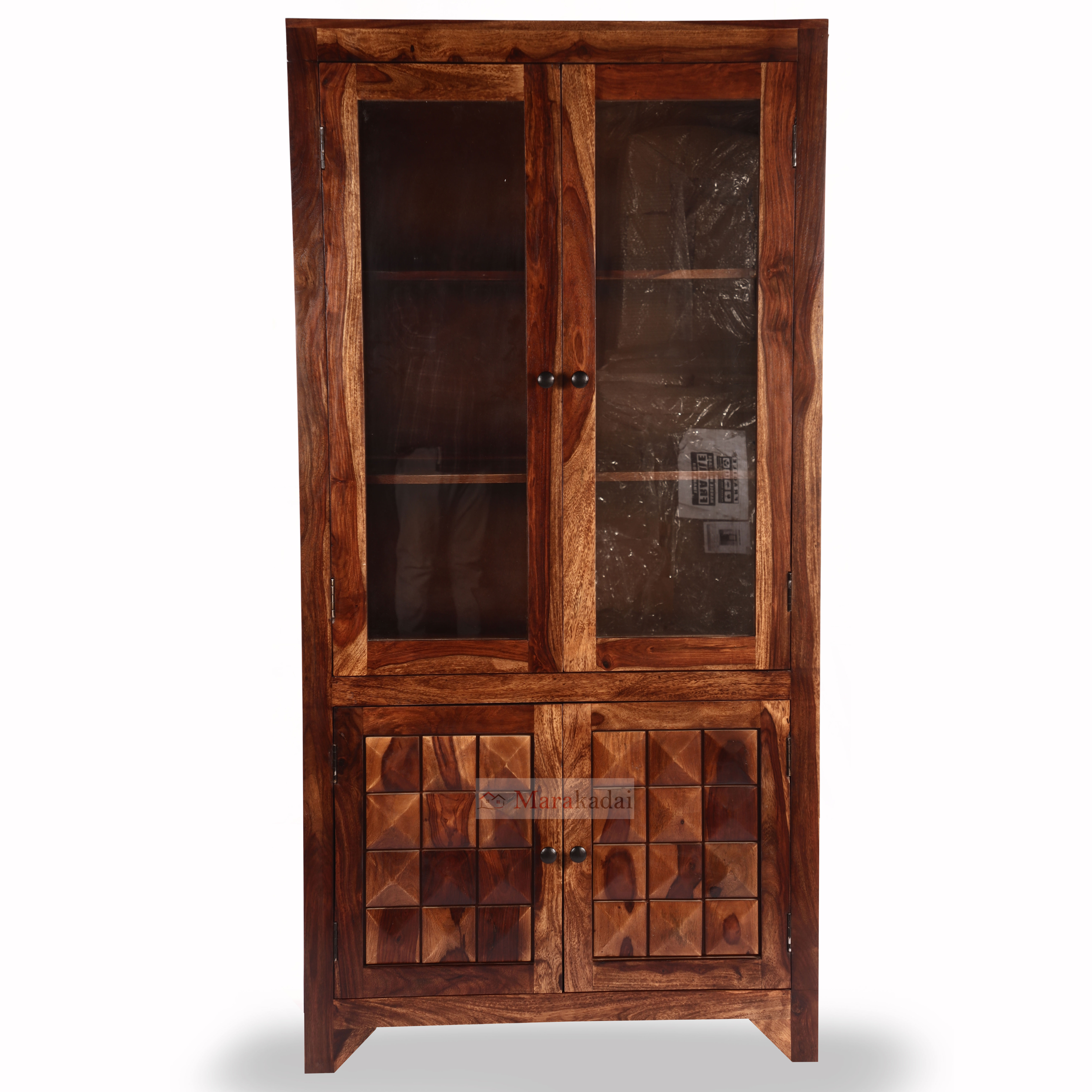 2 Door Glass Book Shelf