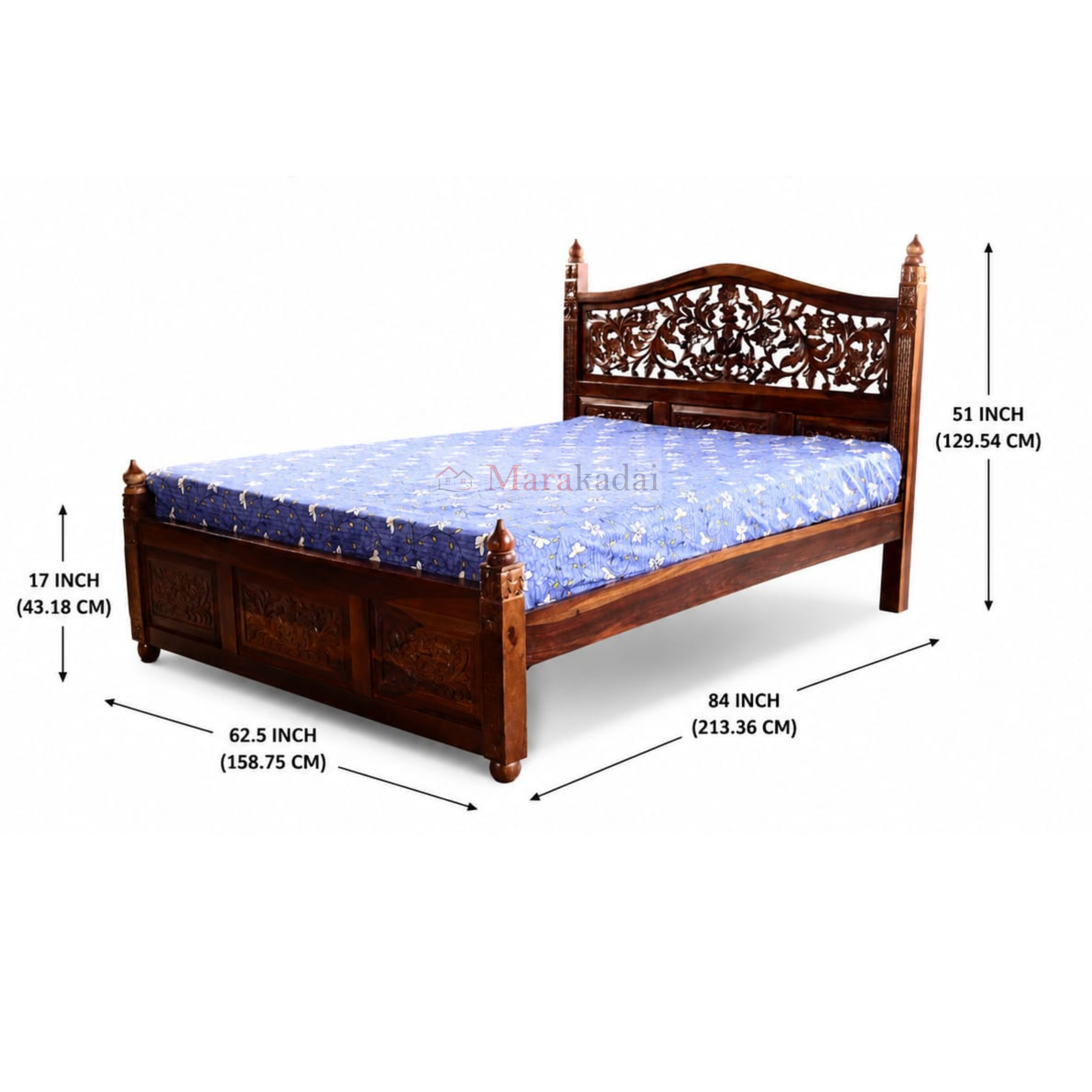 hand  carving cot queen