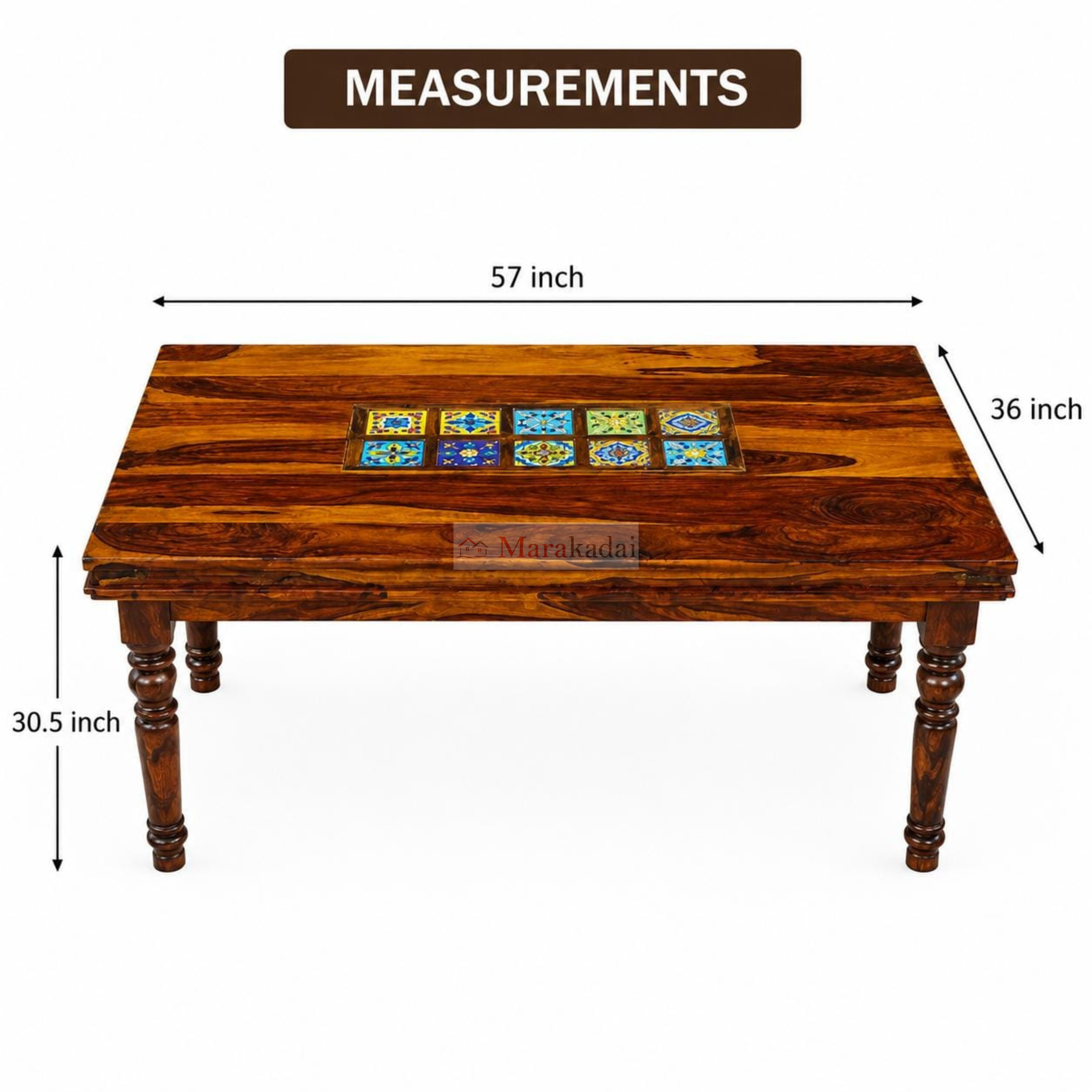 Tile Dining Table 5ft 1+6