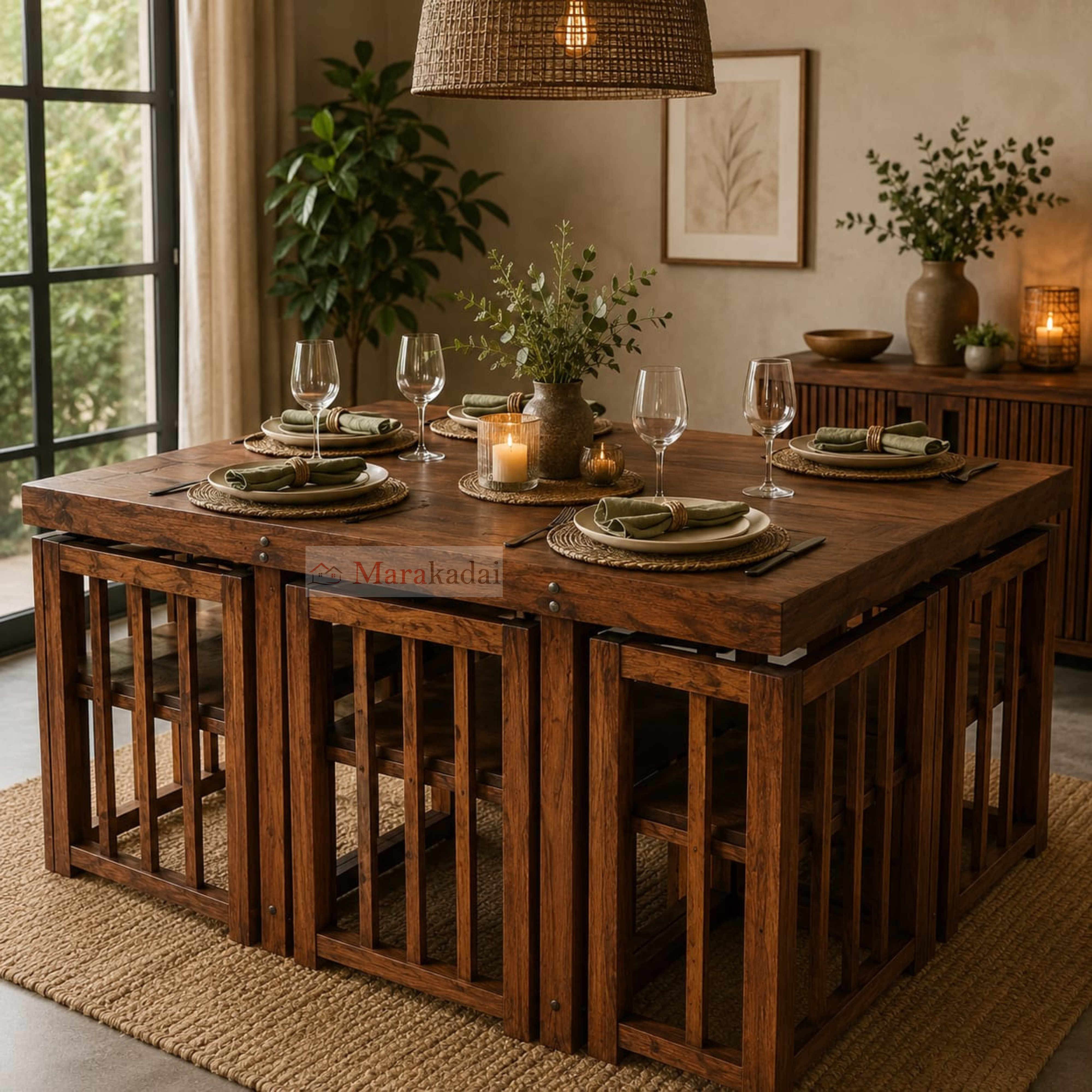 compact dining table 1+6