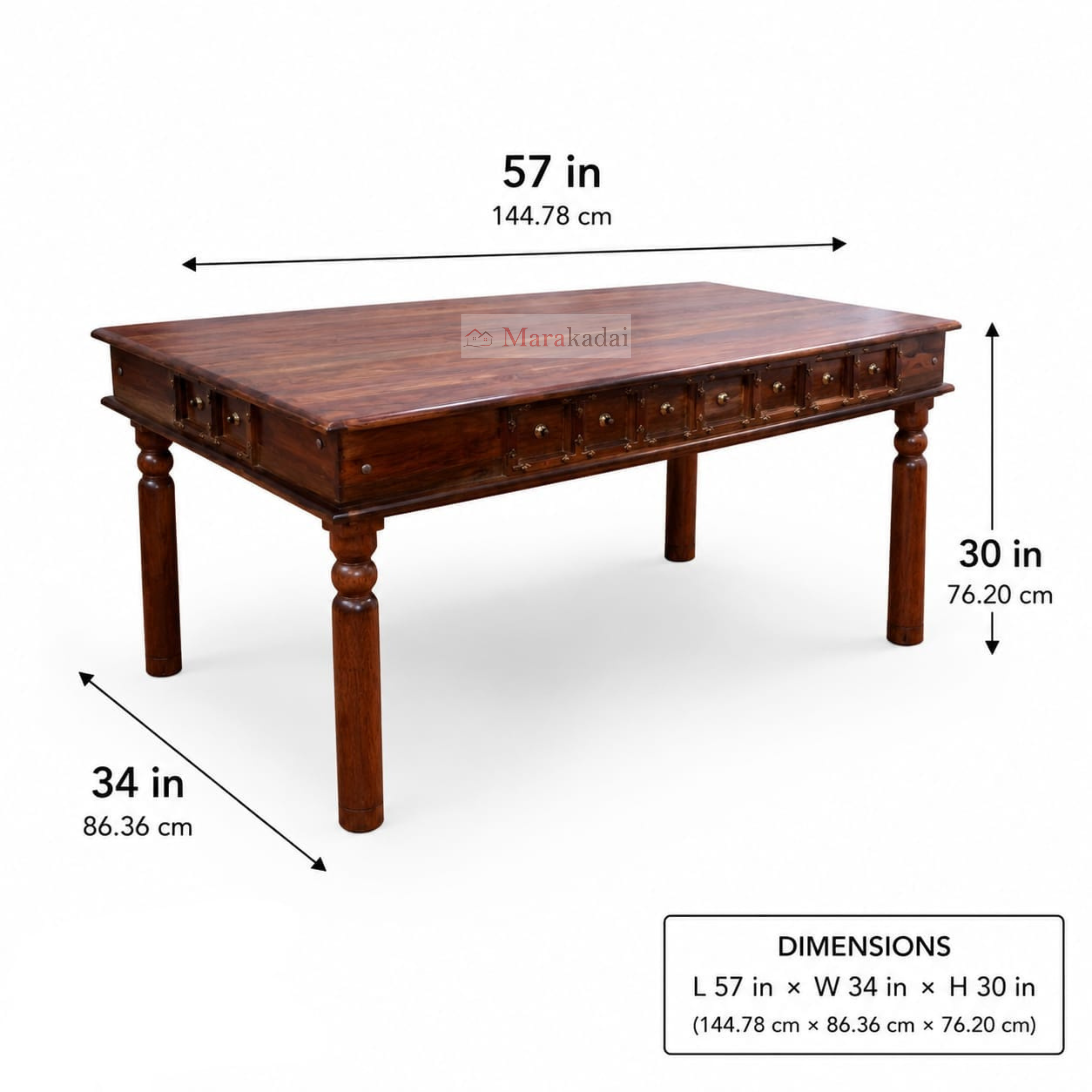 lt dining table 5ft 1+6