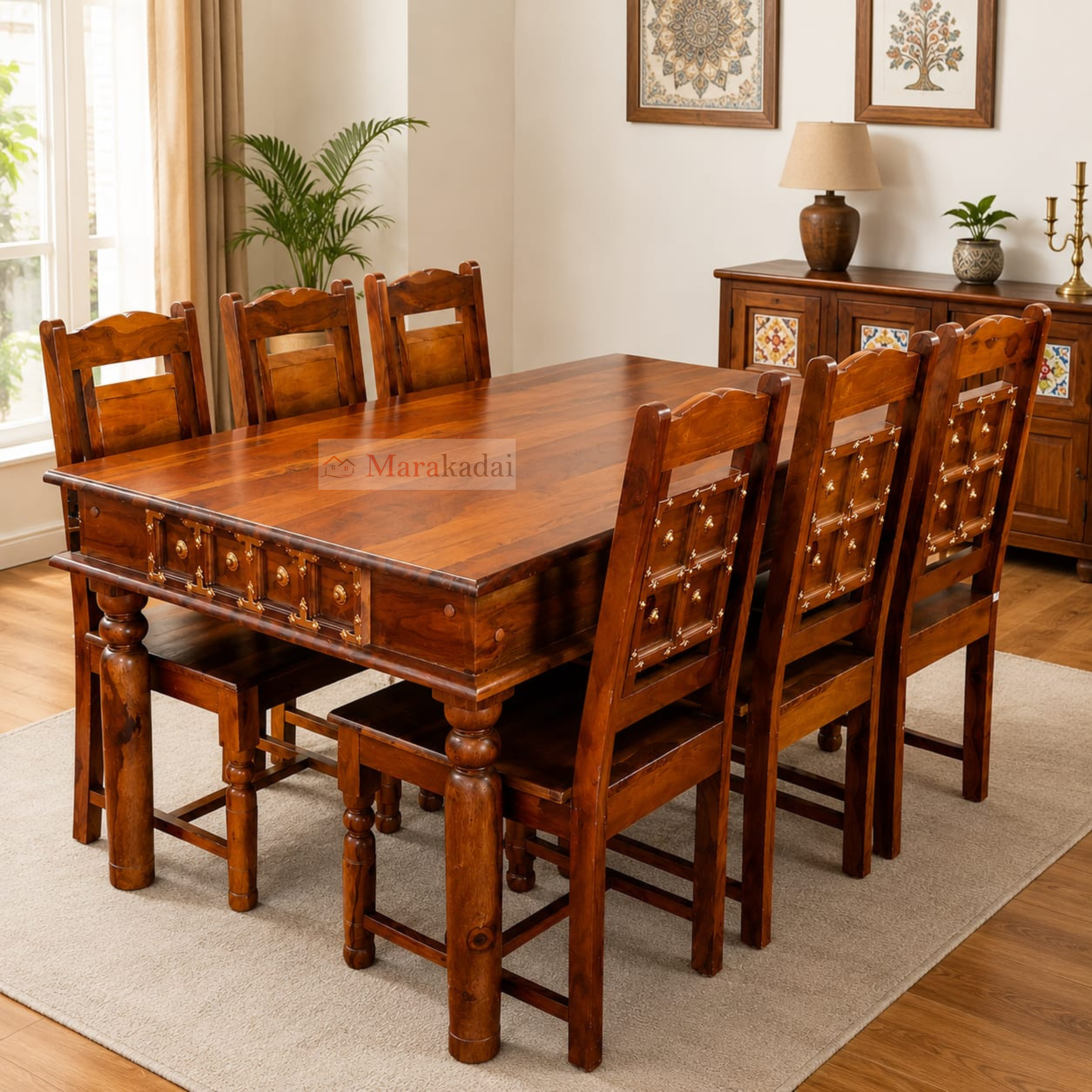 lt dining table 5ft 1+6