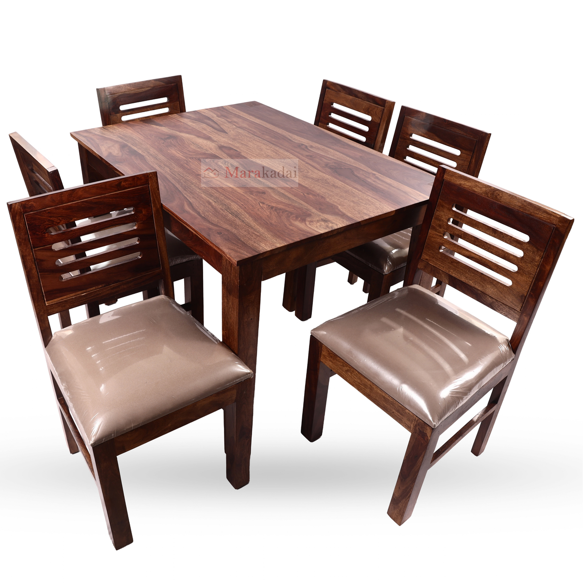 JACKSON 5FT DINING TABLE SET 1+6 CUSHION CHAIR