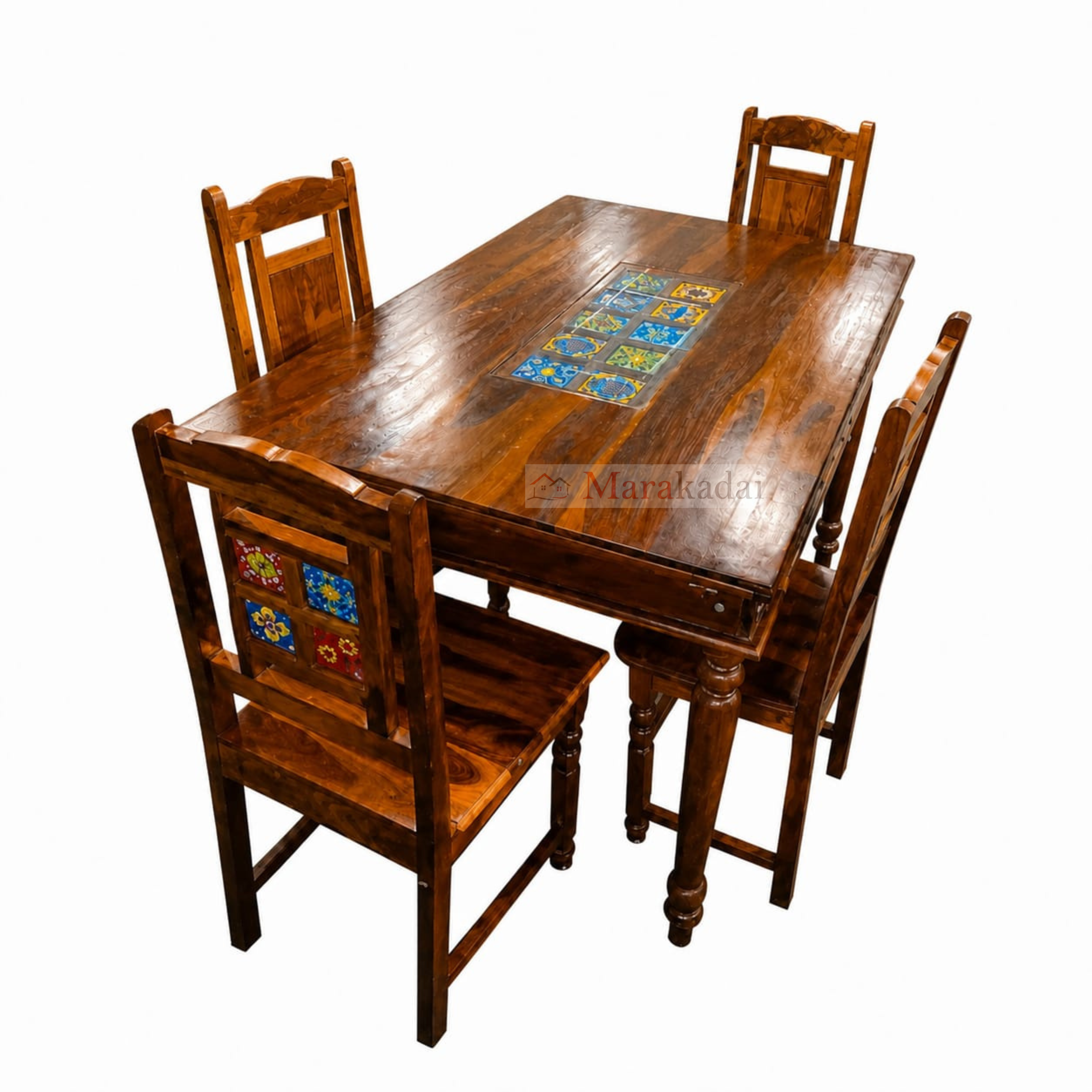 TILES DINNING TABLE  5FT 1+4