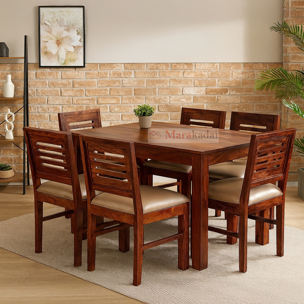 JACKSON 5FT DINING TABLE SET 1+6 CUSHION CHAIR