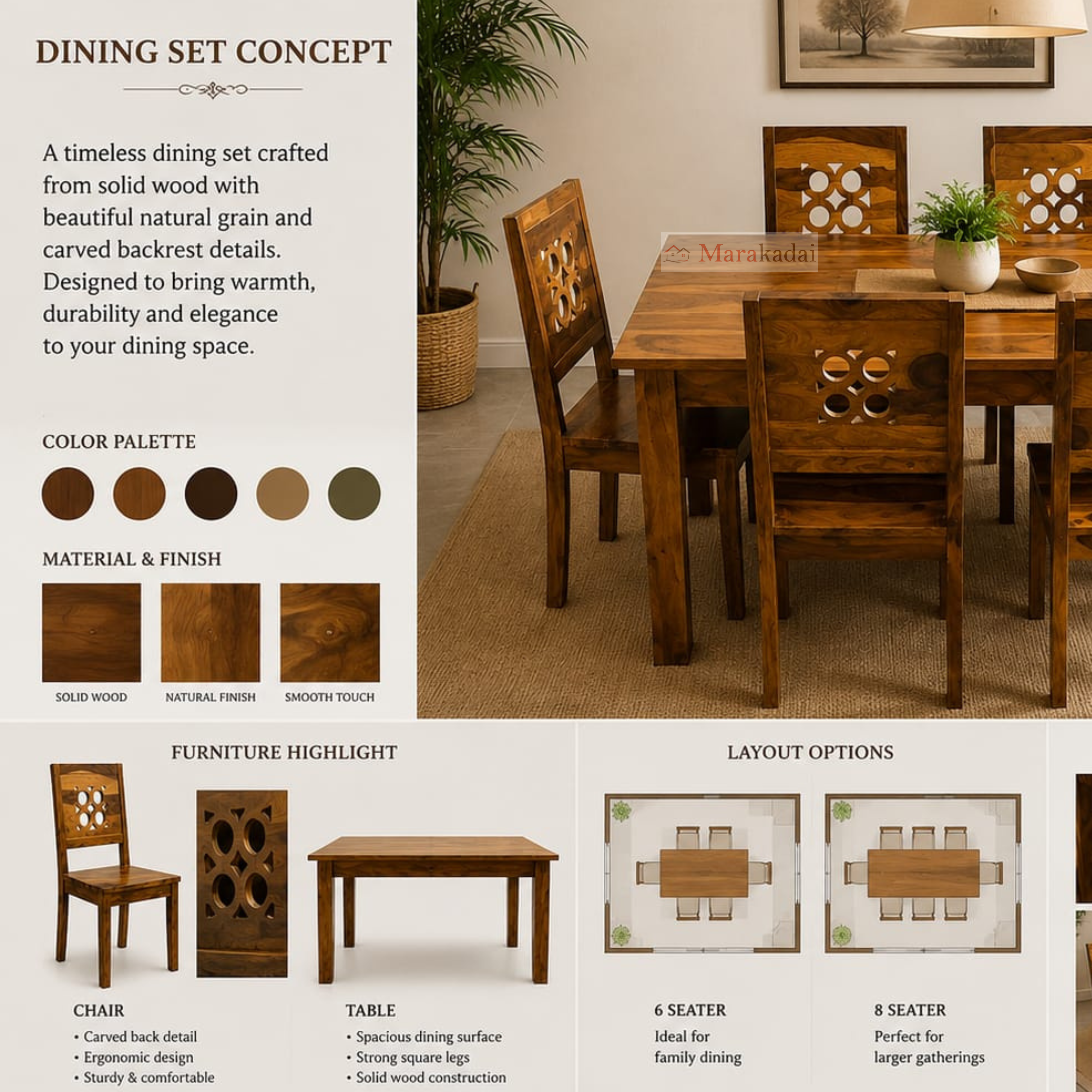 audi dining table 5ft 1+6