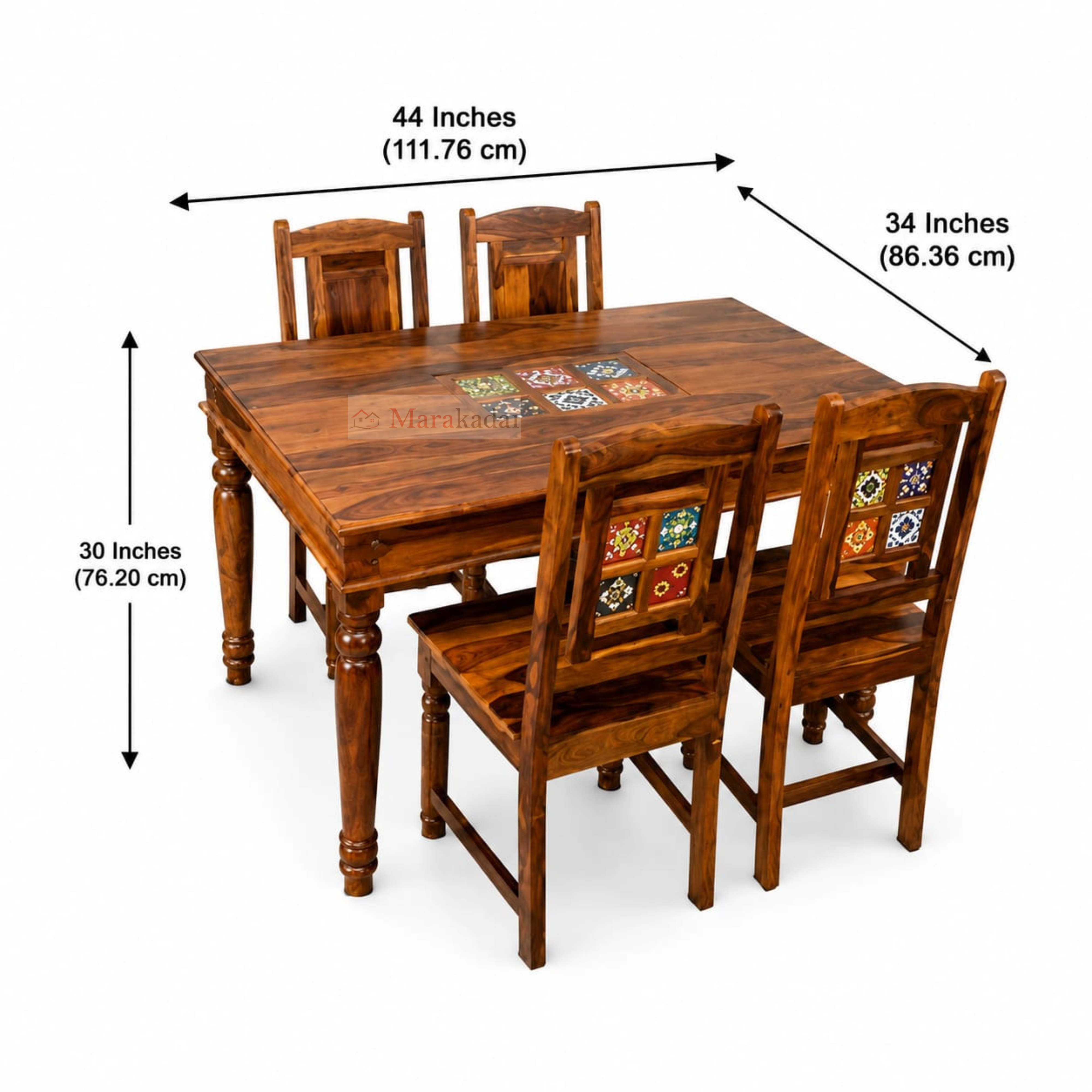 Tile Dining Table 4ft 1+4