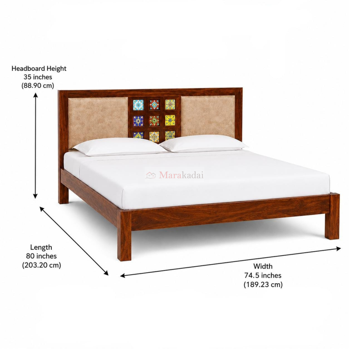TILES CUSHION COT QUEEN