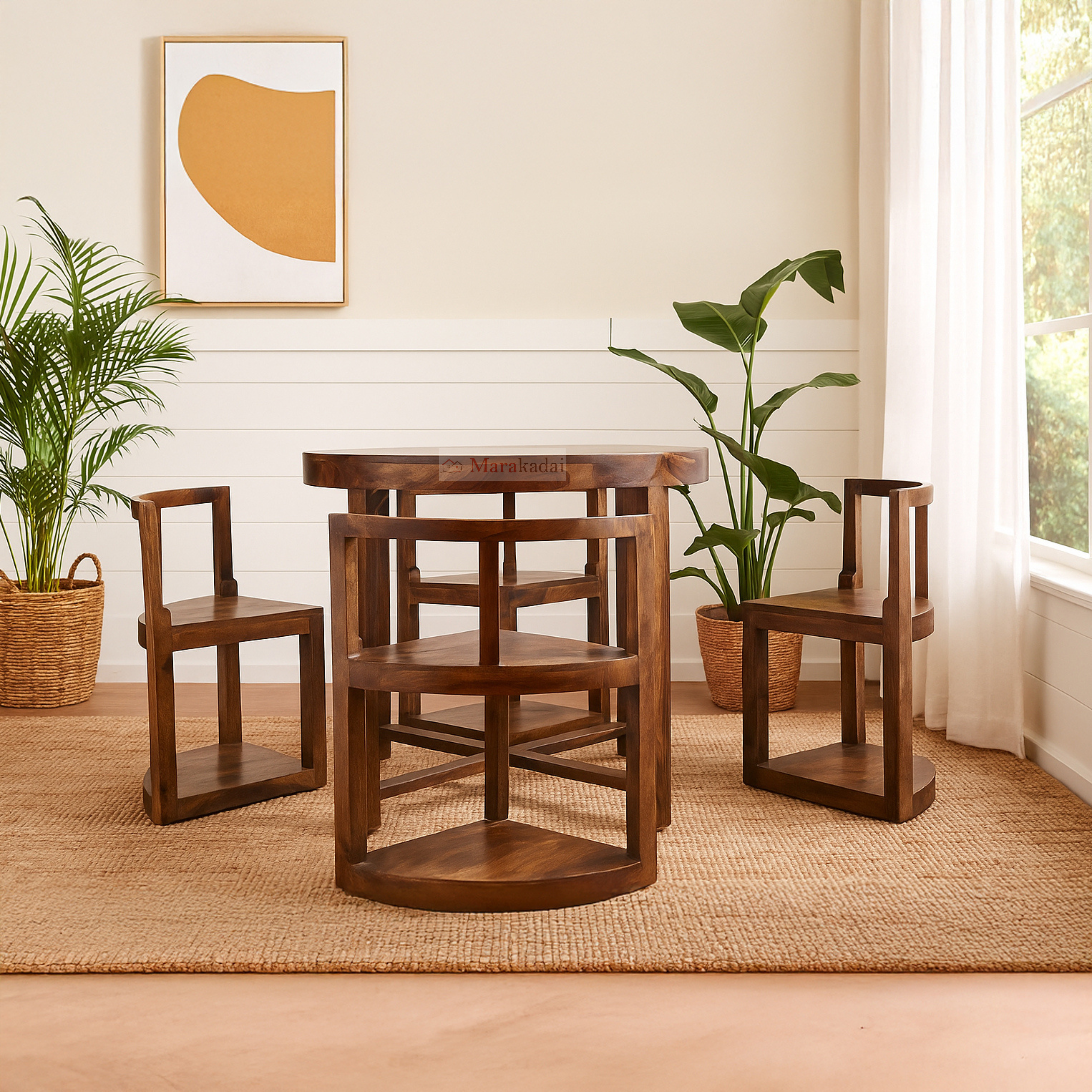 High Back Round Dining Table