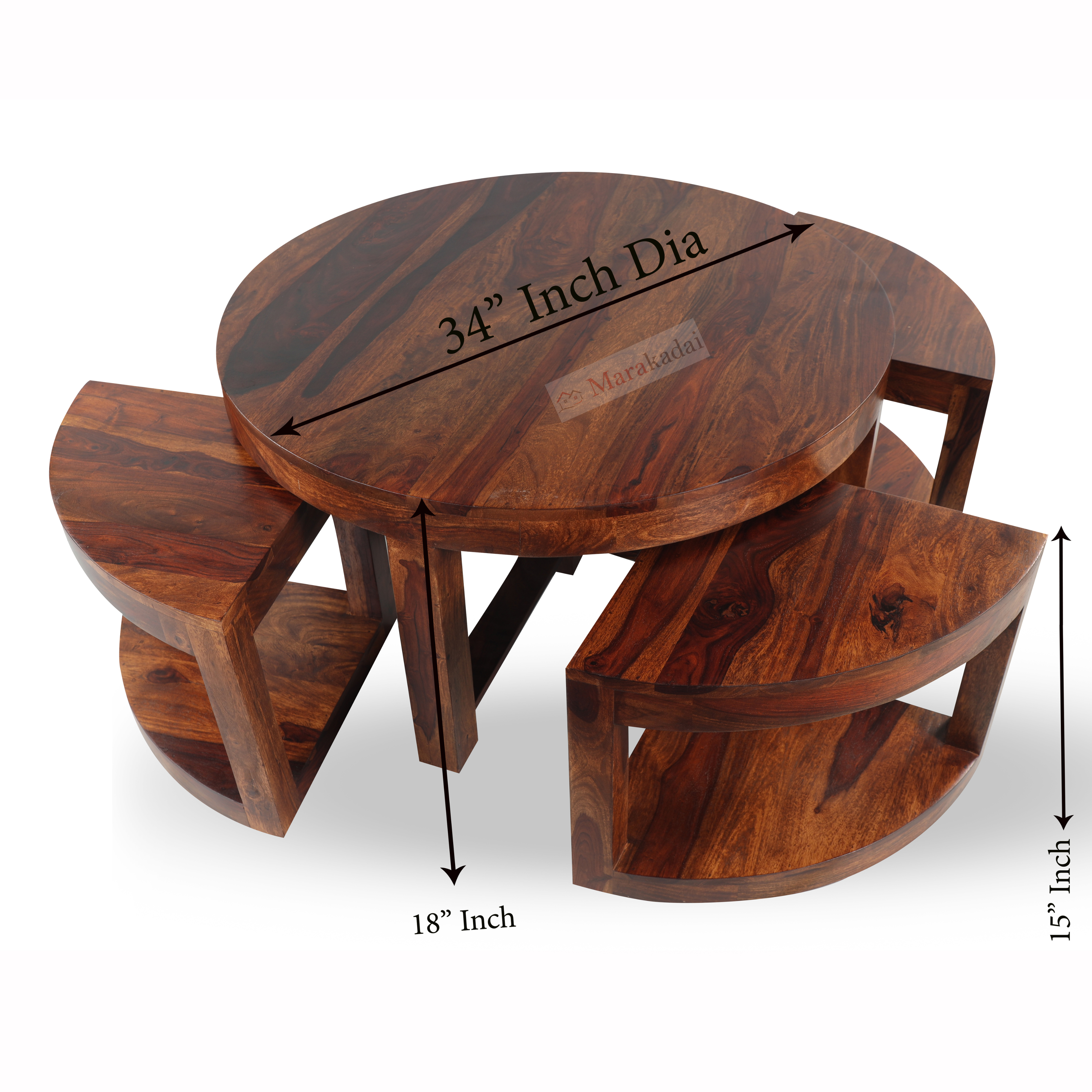 Round Coffee Table 4 Stool