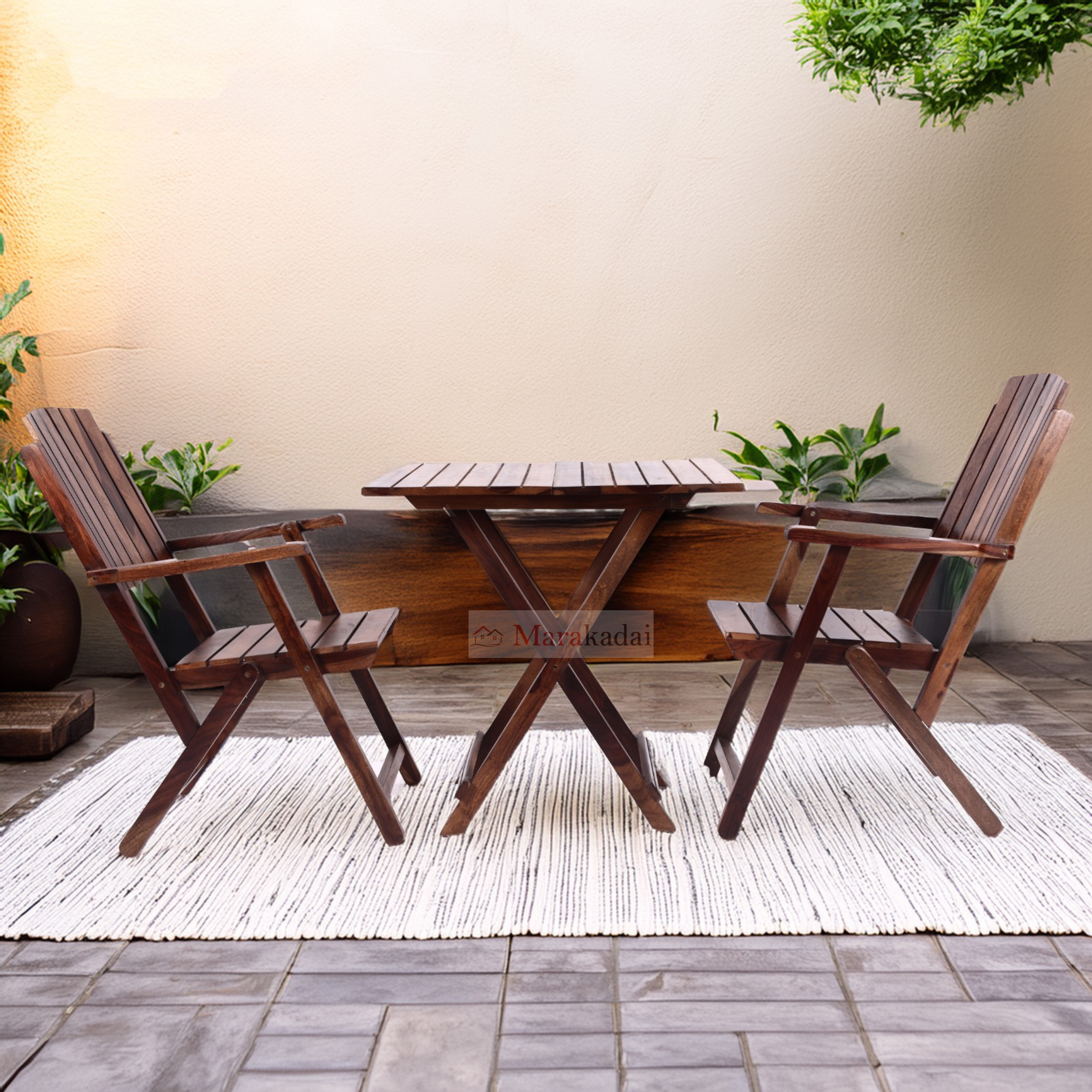GARDEN FOLDING TABLE WITH 2 CHAIR