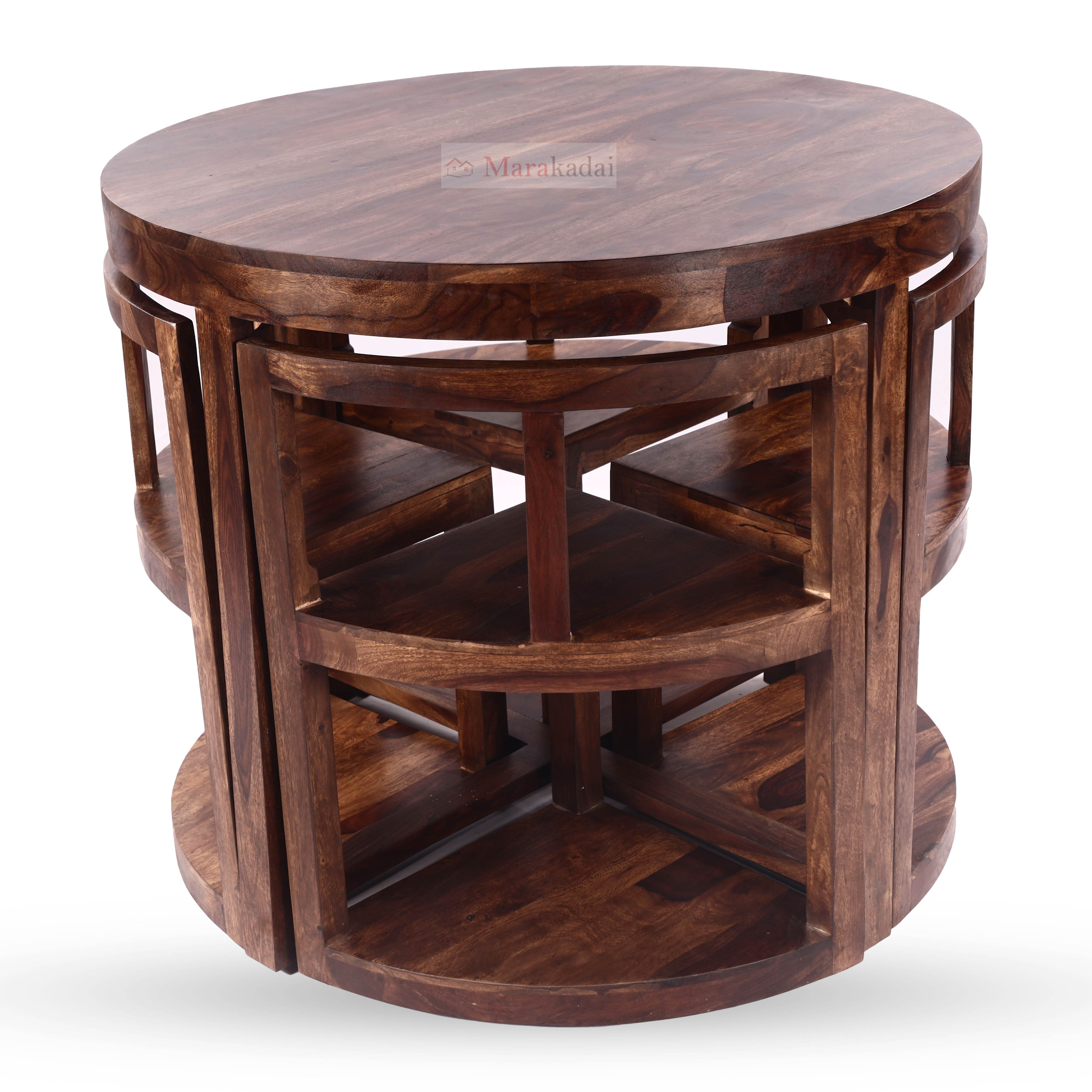 High Back Round Dining Table