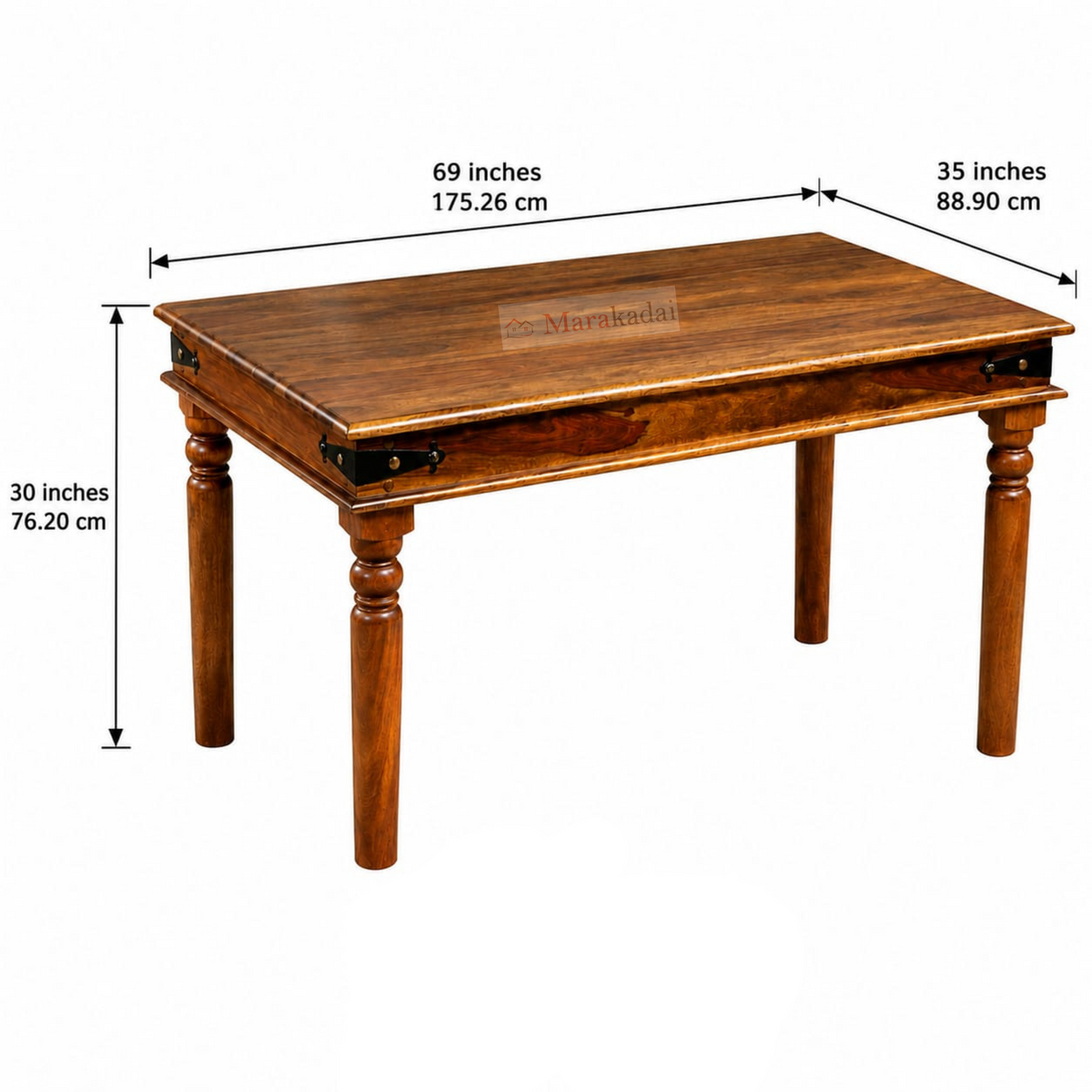 jali 6ft dining table set with bench 1+3+1