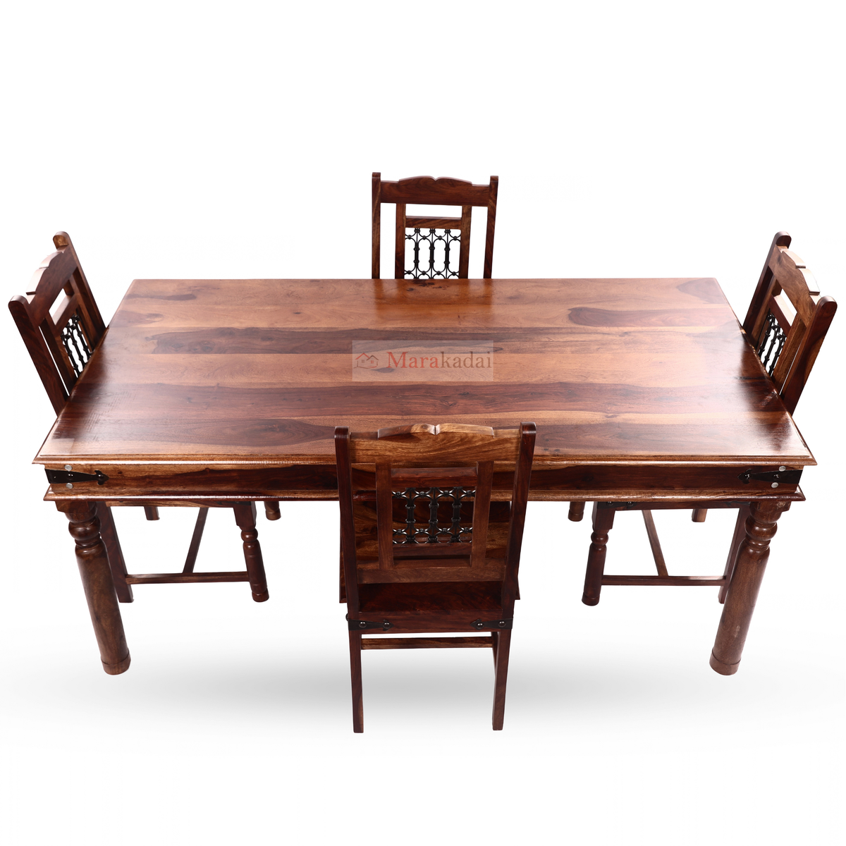 jali 5ft dining table set with bench 1+4+1