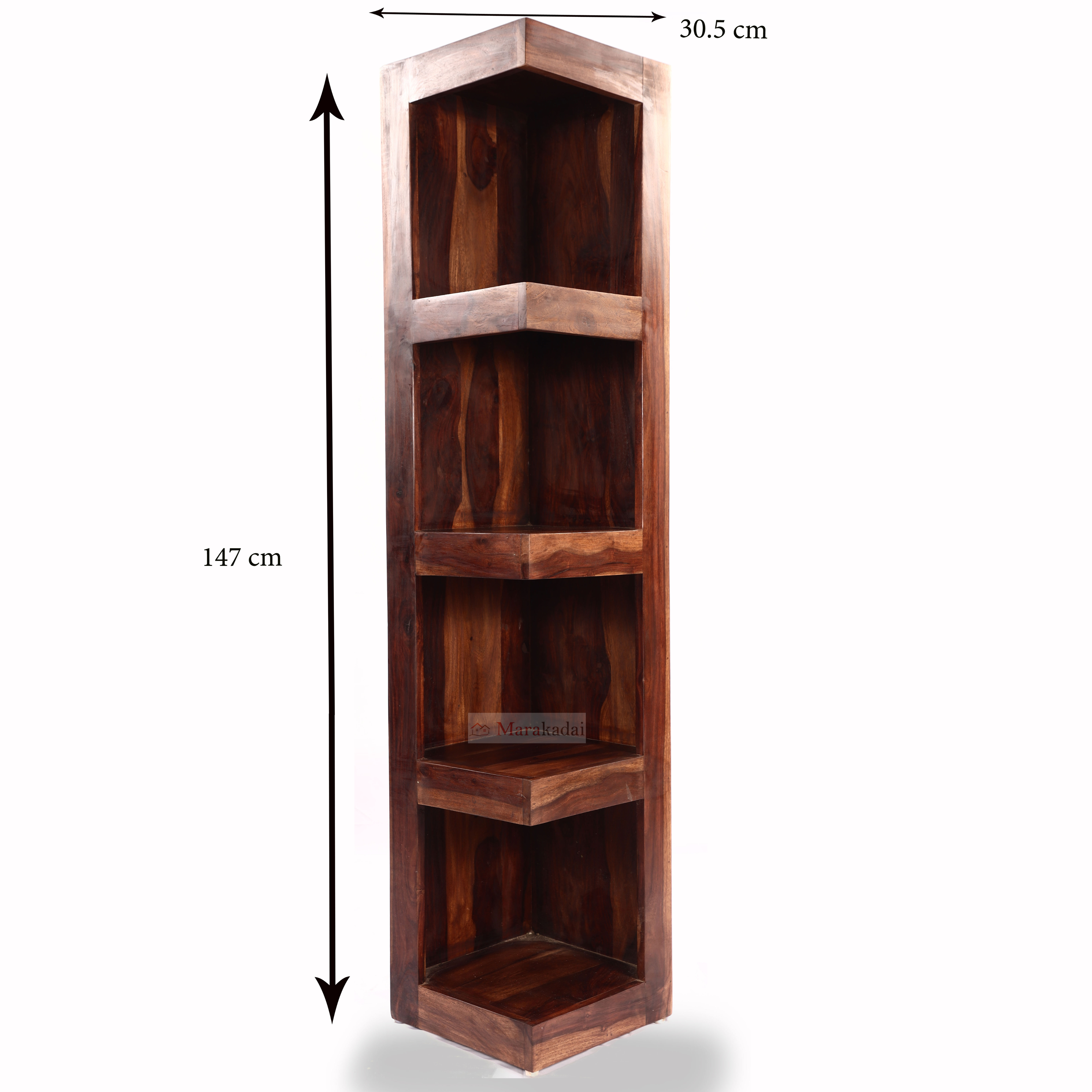 closed corner book shelf