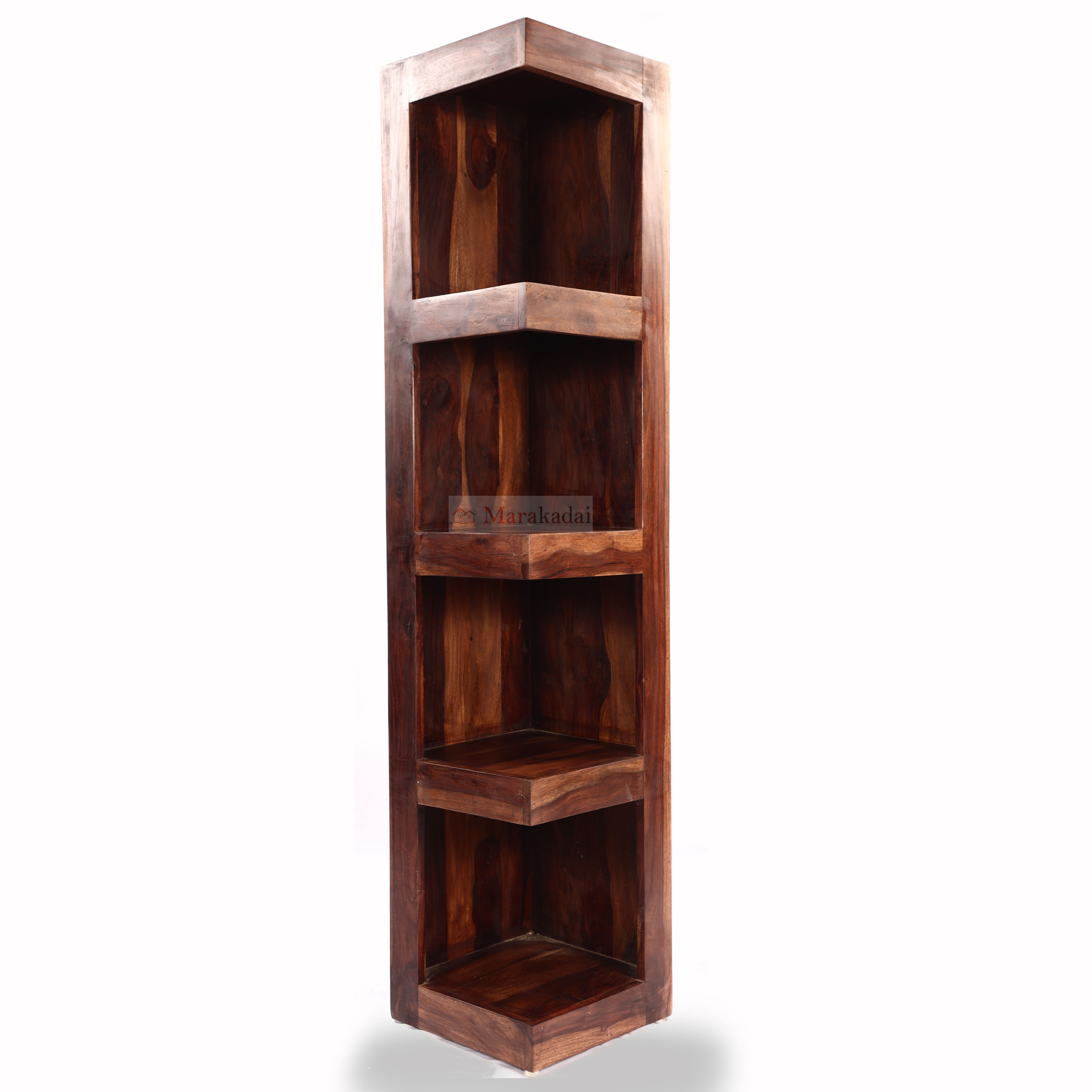 closed corner book shelf