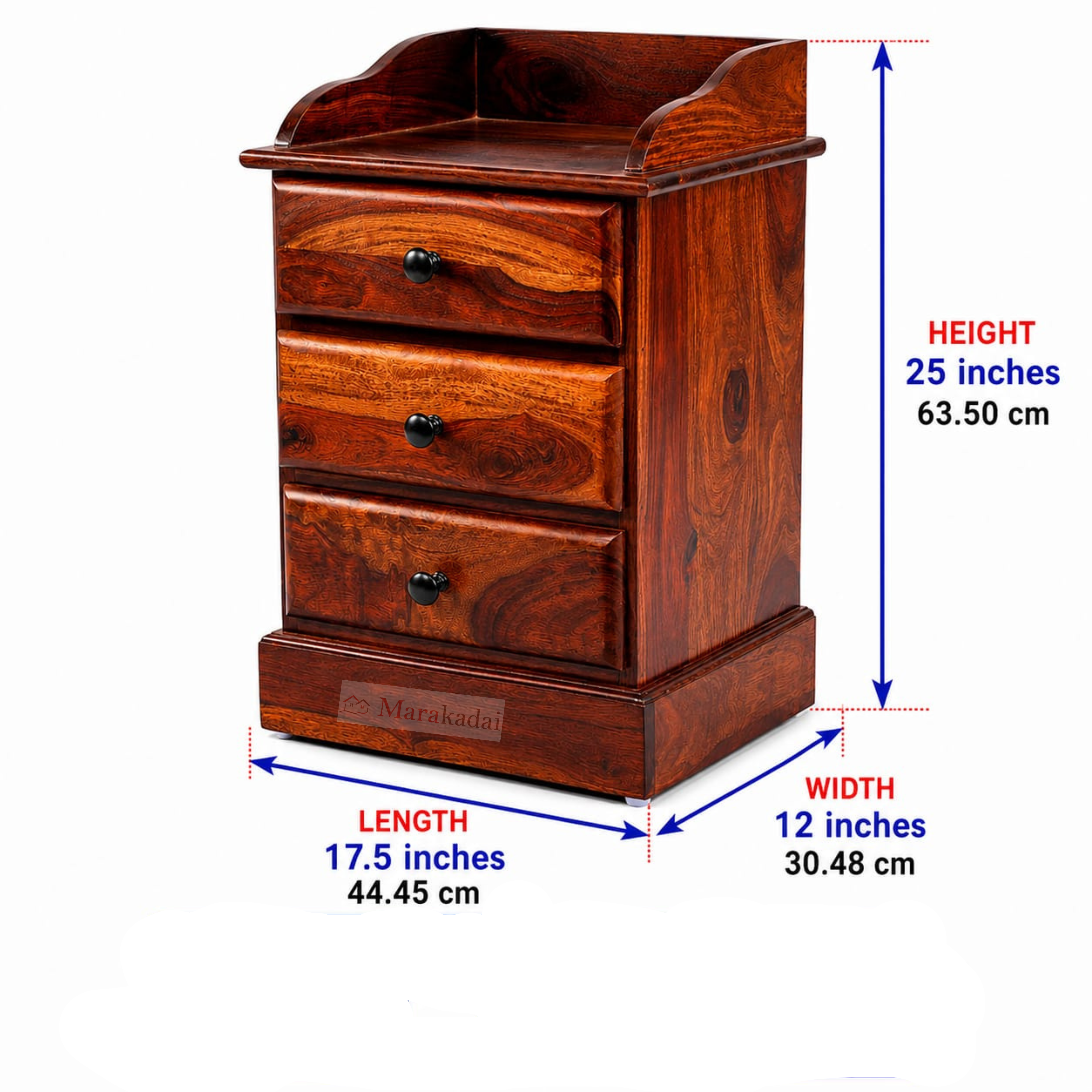 3 draw night stand