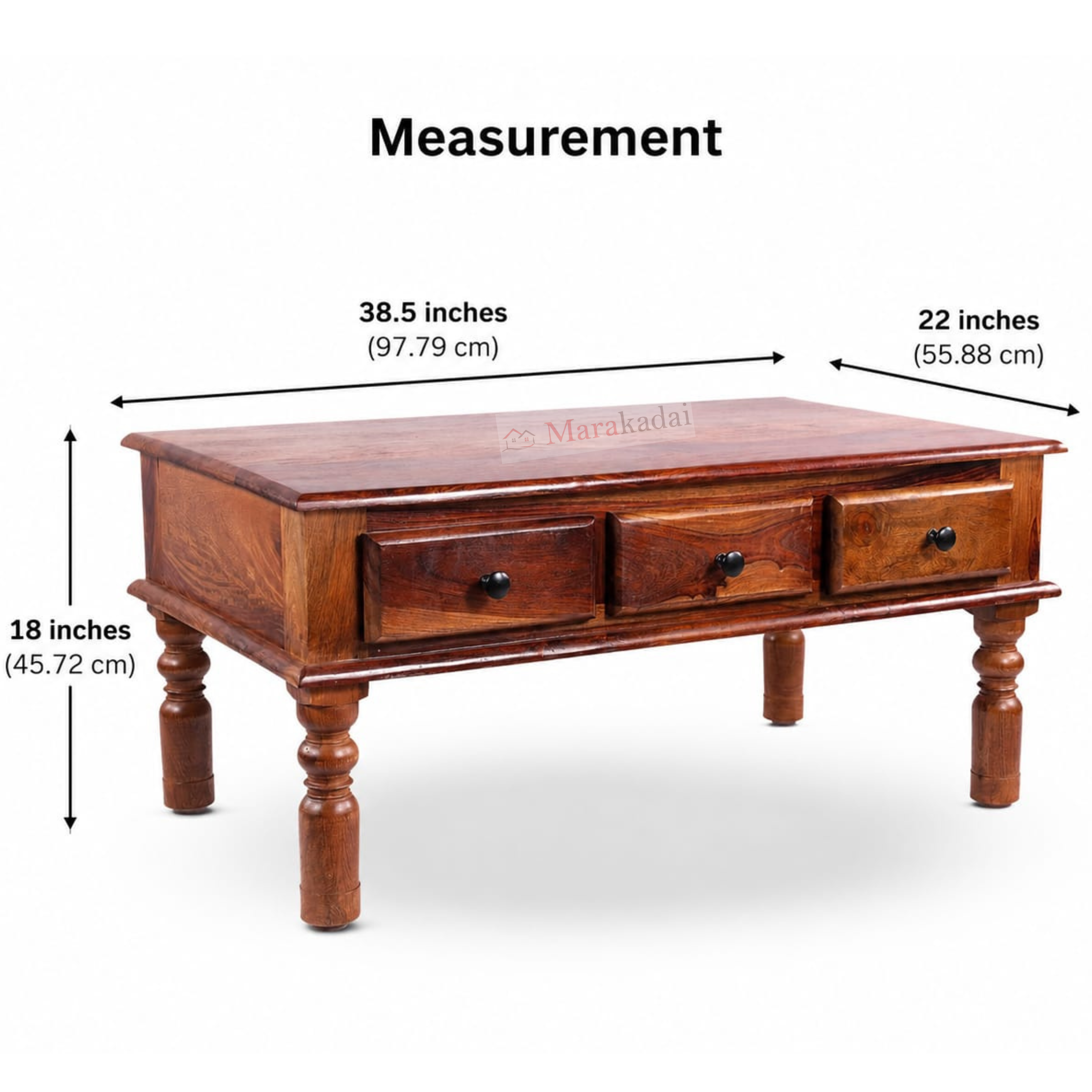 3 draw coffee table