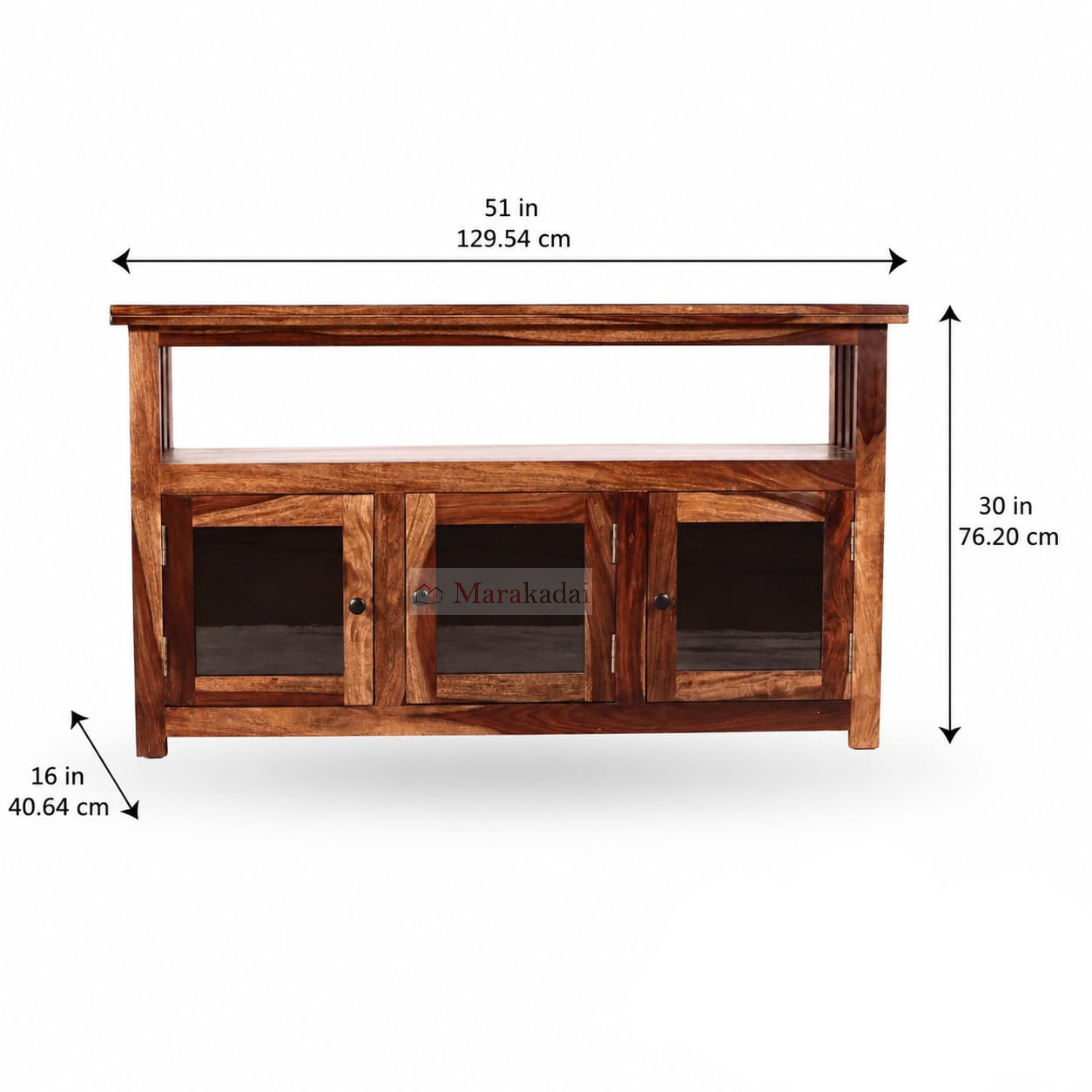 3 door glass side board