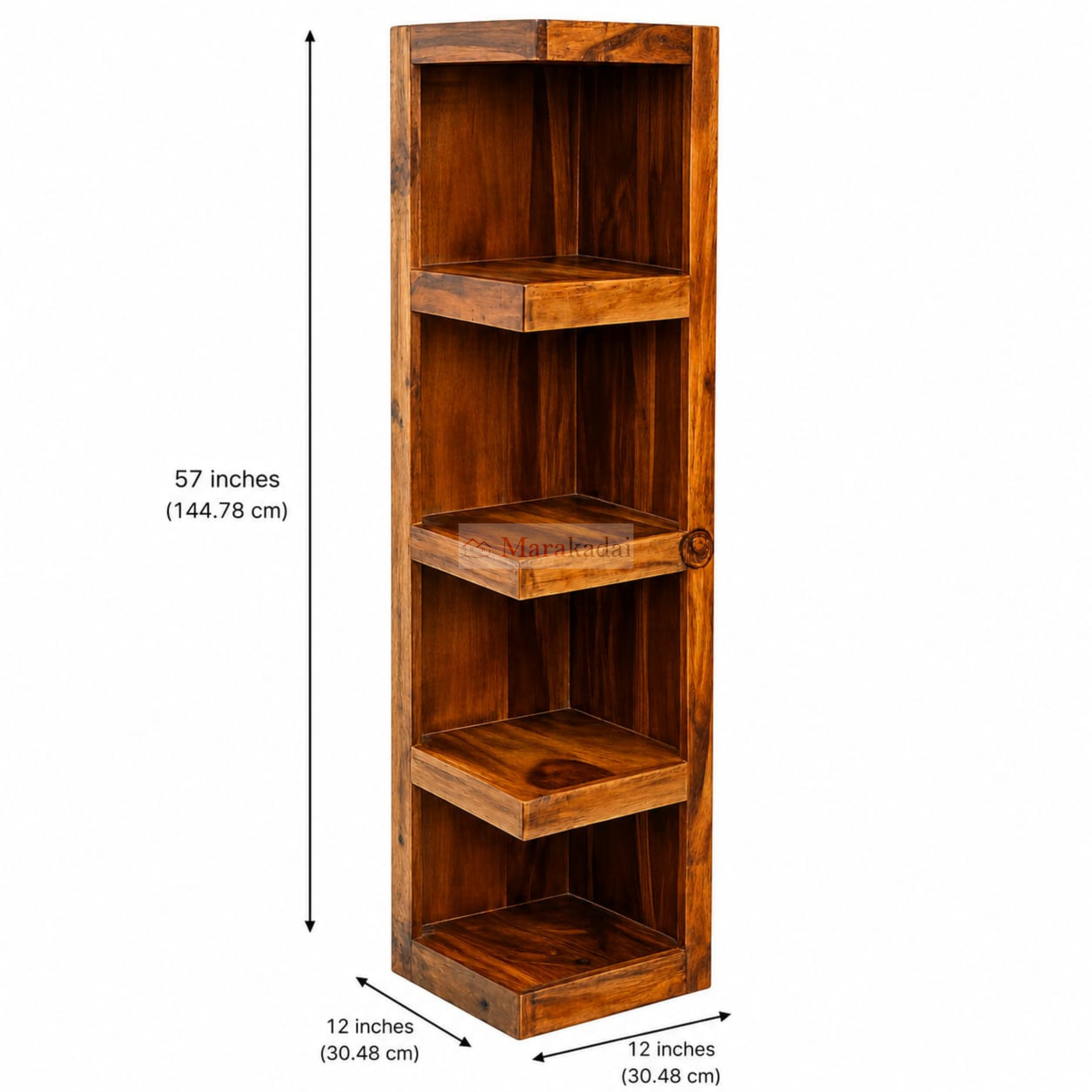 closed corner book shelf
