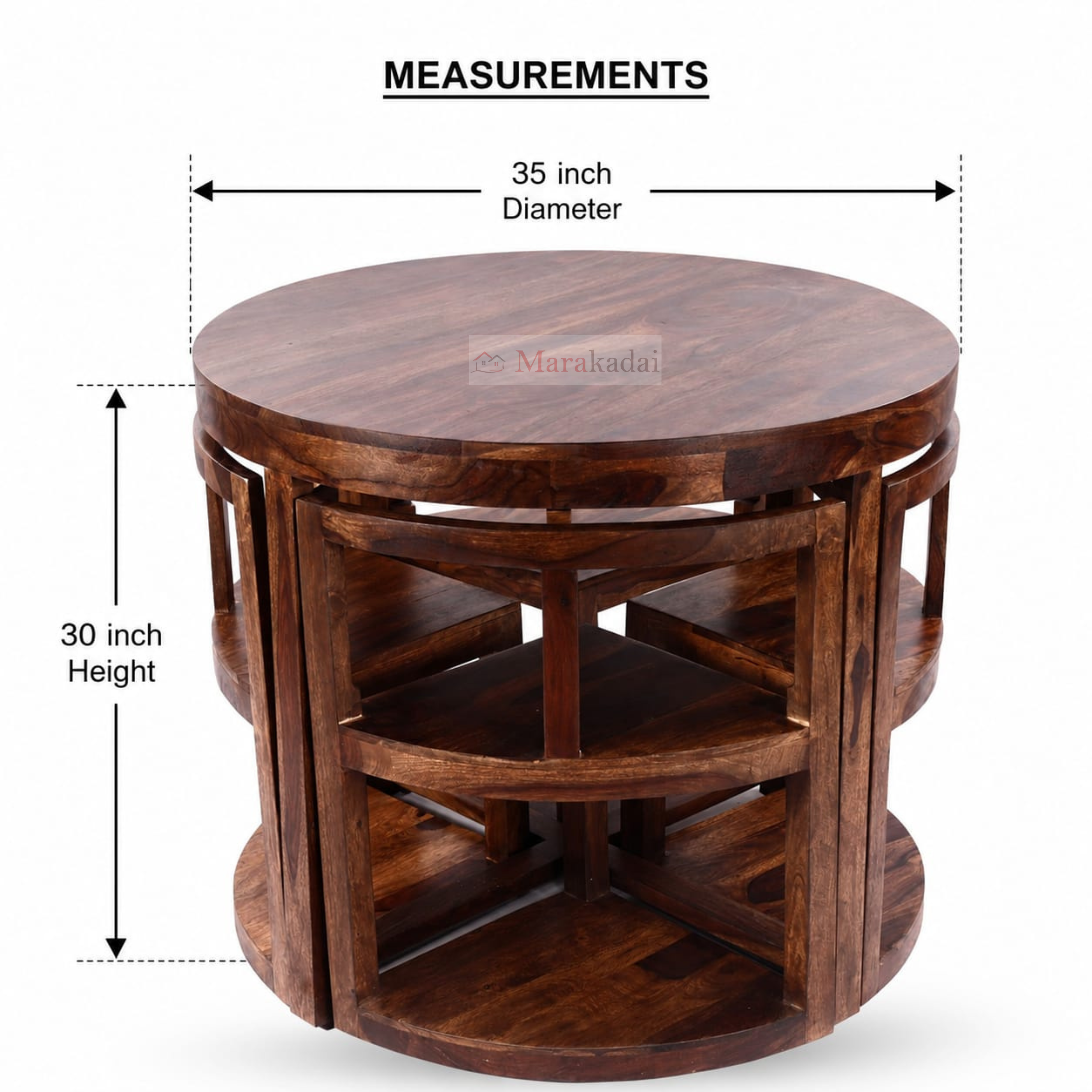 High Back Round Dining Table