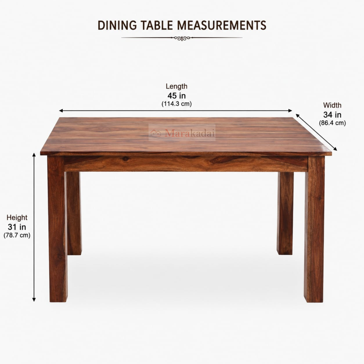 PETER  4FT DINING TABLE SET 1+2+1