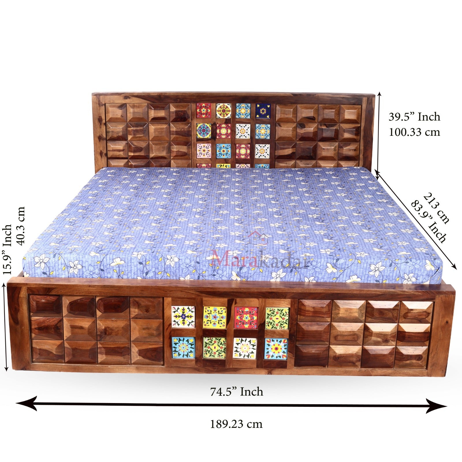 diamond tile cot queen