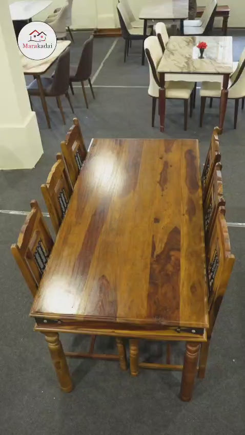 jali dining table 6ft 6 chair
